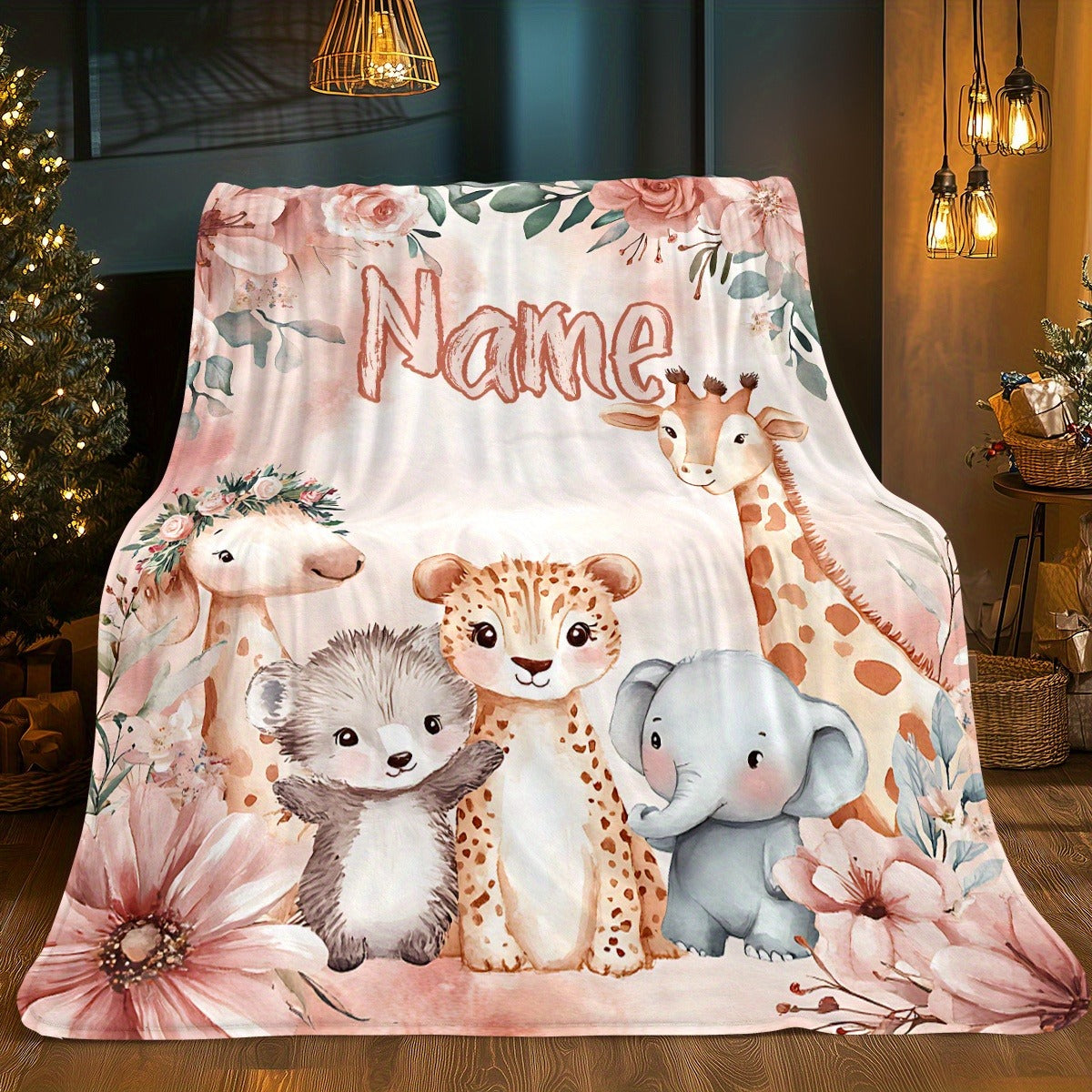Custom Name Animal Blanket