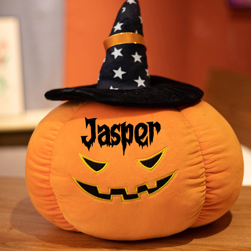 Halloween Pumpkin Pillow - Halloween Decor Customizable Name