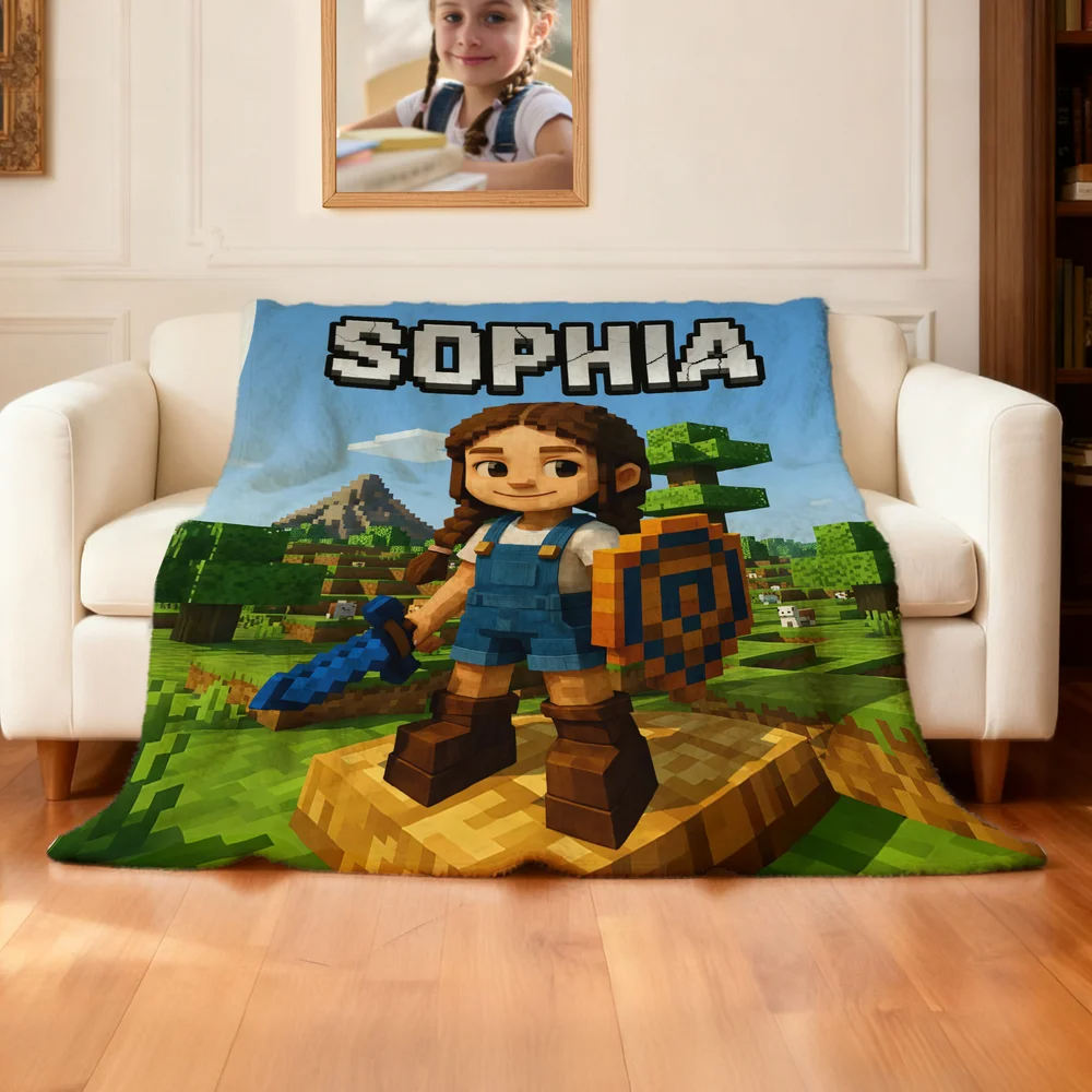 Personalized Cartoon Truck Flannel Throw Blanket