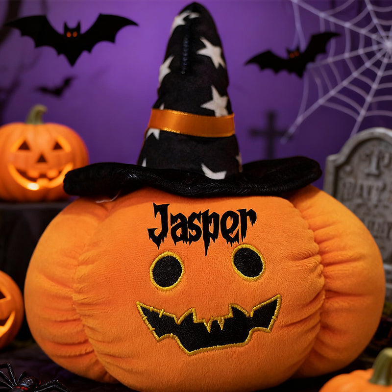 Halloween Pumpkin Pillow - Halloween Decor Customizable Name