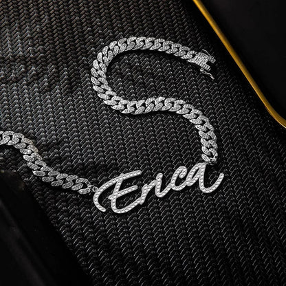 Personalized Iced Out Cuban Necklace with Name