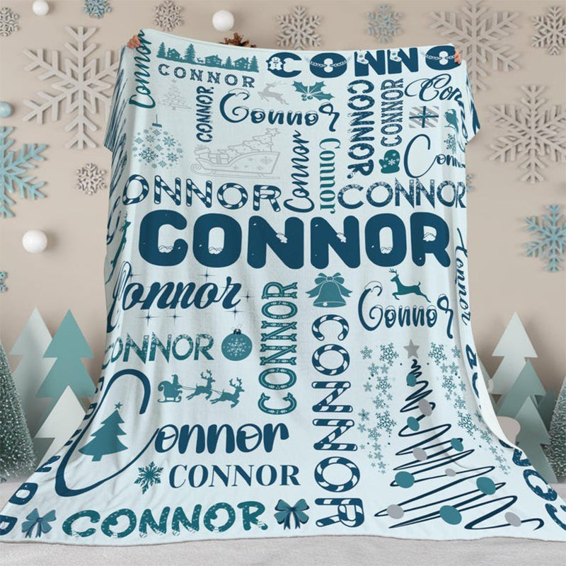 Personalized Christmas Blanket | Custom Name Throw Blanket