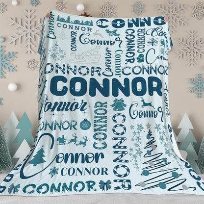 Personalized Christmas Blanket | Custom Name Throw Blanket