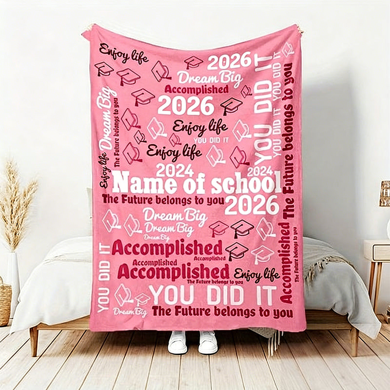 Customizable Graduation Flannel Blanket