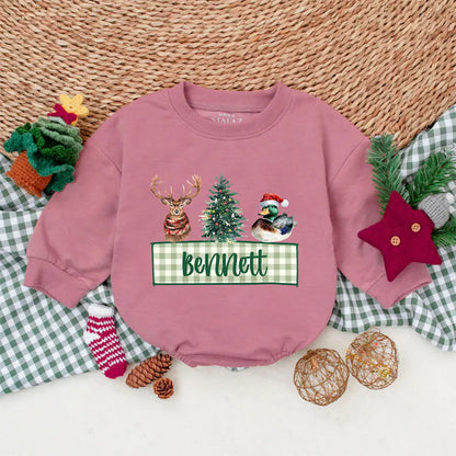 Personalized Christmas Mallard Duck Romper