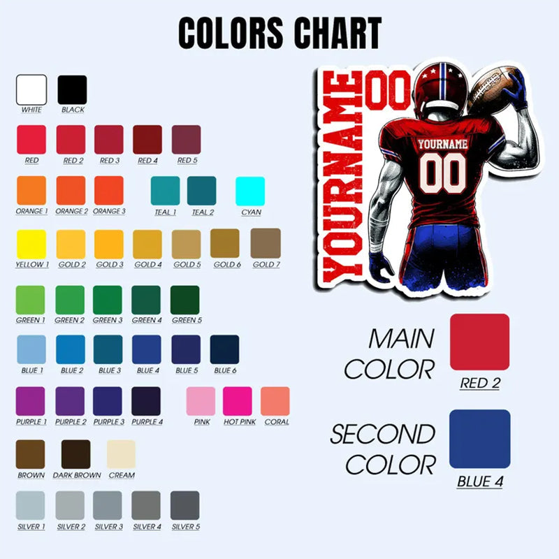 Custom Football Name Sticker, Personalized Name Number Football