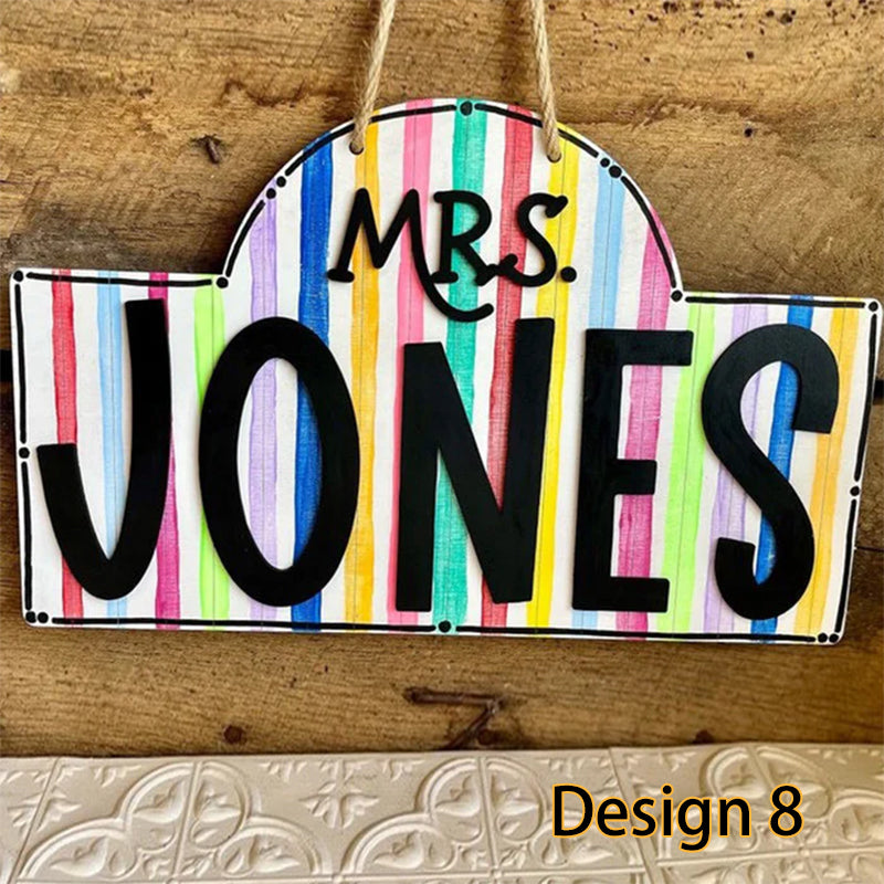 Personalized Teacher Door Sign, Classroom Door Hanger