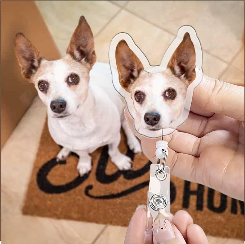 Custom Dog Badge Reel Personalized Funny Pet Badge Reel from Photo
