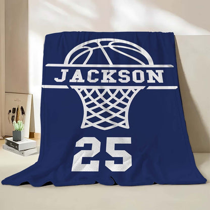Personalized Basketball Custom Name and Number Blanket