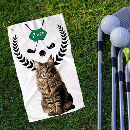 Custom Pet Photo Golf Towel Personalized Dog Golf Towel Cat Golf Towels