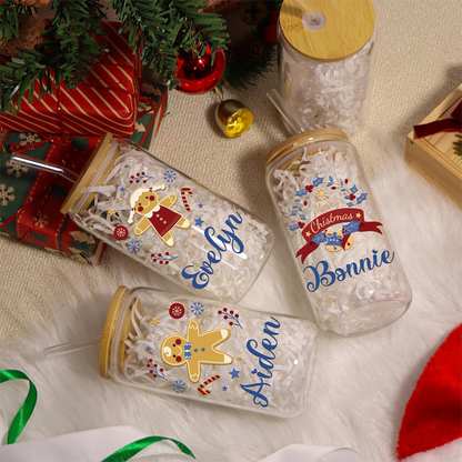 Personalized Christmas Tumblers| Custom Glass Coffee cup