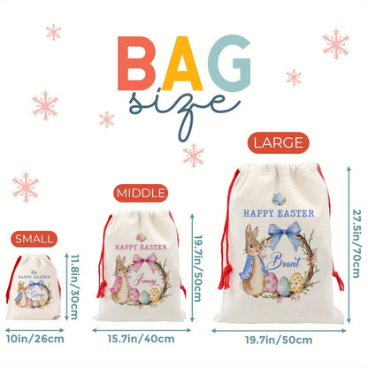Easter Party Gift Bags, Polyester, Personalized, Custom Name