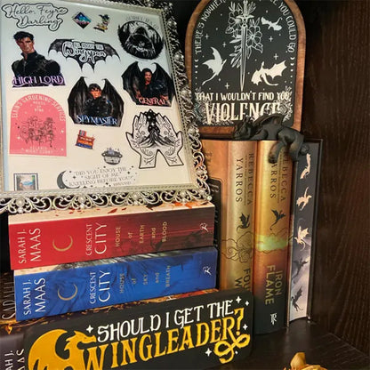 Get the Wingleader Fourth Wing Bookshelf Sign Book Decor