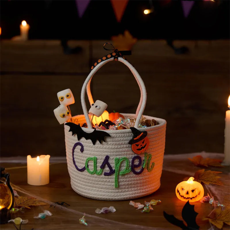 Custom Halloween Treat Bag with Name – Trick or Treat Basket