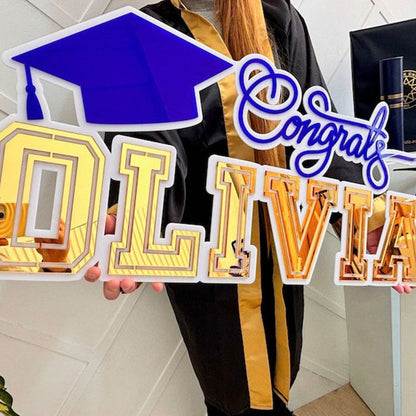 Graduation Name Sign, Graduation Party Backdrop Decoration