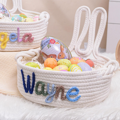 Personalized Easter Basket,Crochet Easter Basket with Name