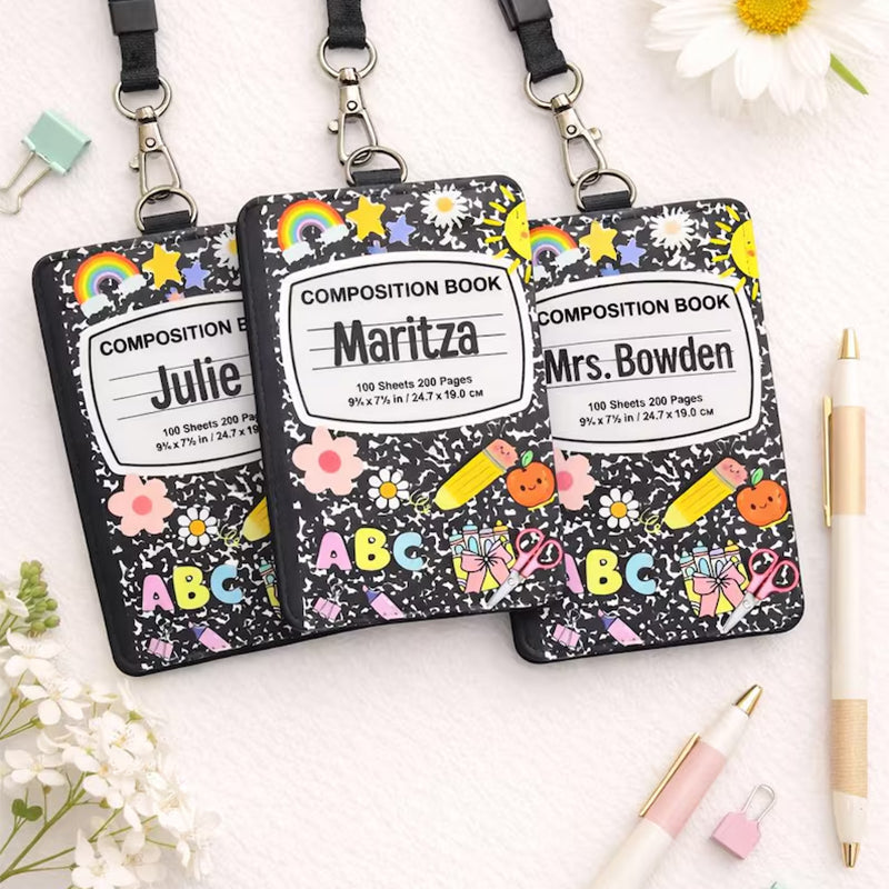 Personalized Teacher Badge Holder, Custom Name ID Badge
