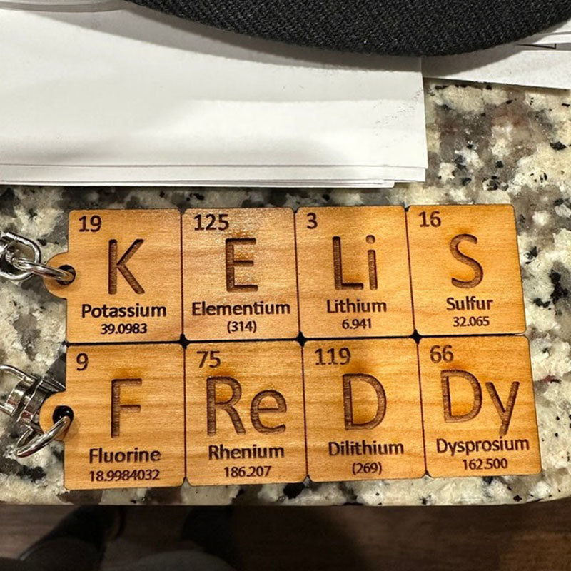 Custom Periodic Table Element Name Key Chain