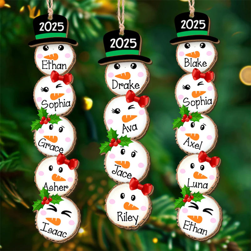 Cute Snowman Family Christmas Ornament 2025