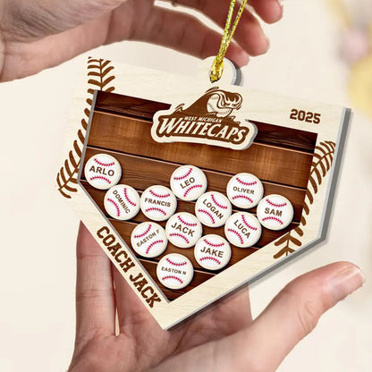 Personalized Baseball Coach Christmas Gift, Custom Softball Coach Gift
