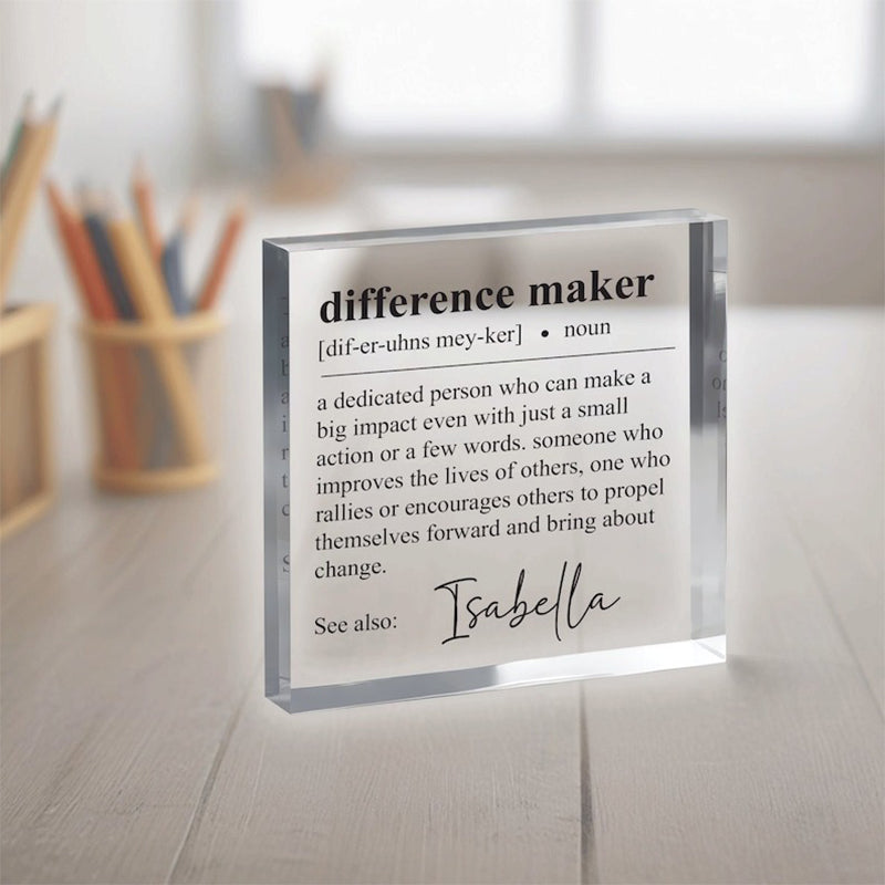Difference Maker Gift, Plaque, Retirement Gift, Employee gift