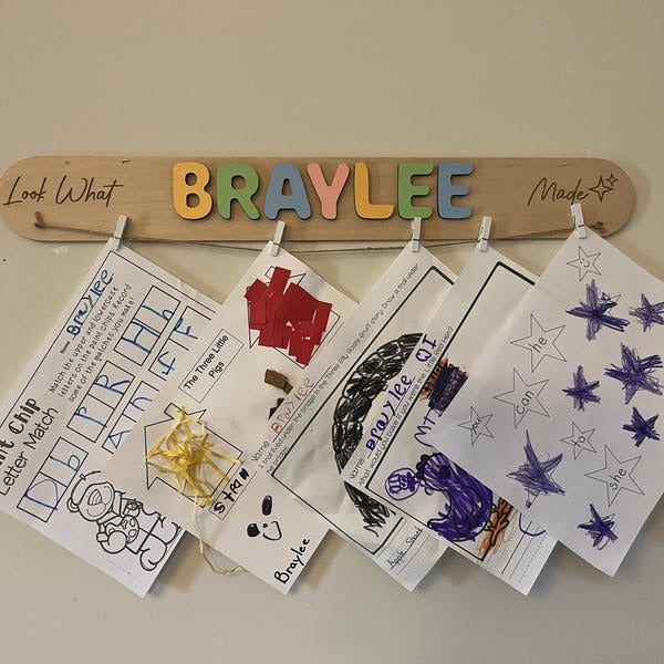 Look What I Made Sign Personalized Art Display For Kids Wall Nursery Decor