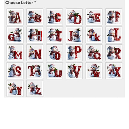 Merry Christmas Custom Letter Snowman