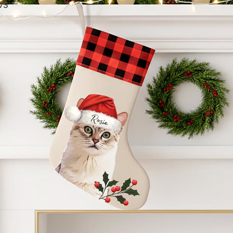 Custom Pet Stocking Using Pet's Photo + Name