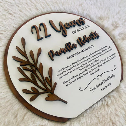 Retirement plaque recognition gift years of service farewell gift coworker gift