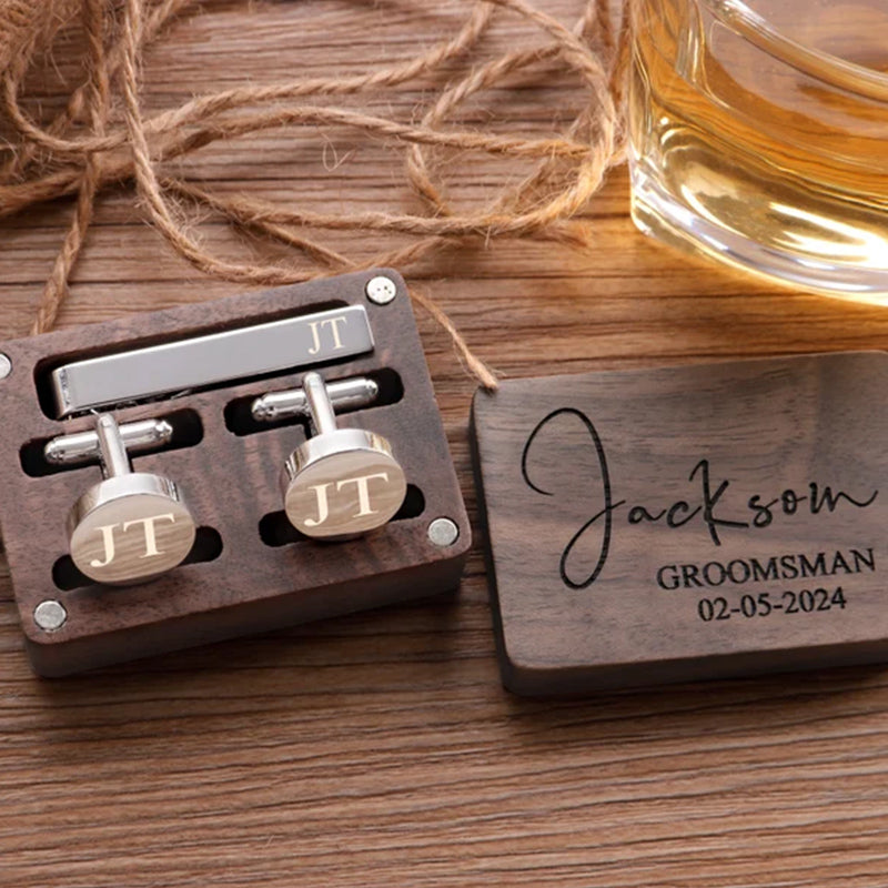 Groomsmen Cufflinks, Groomsmen Gifts, Personalized Cufflinks for Men