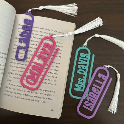 Personalized Name Bookmark, Custom Paper Clip Bookmark, Page Holder with Name