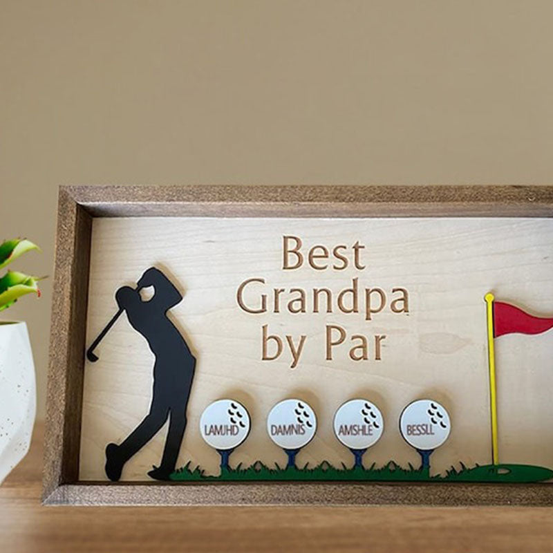 Best Dad by Par Sign -Wooden Golf Sign