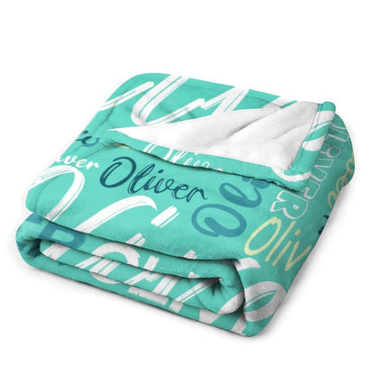 Custom Name Blanket, Personalized Flannel Name Blanket