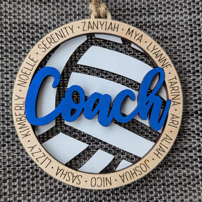 Volleyball coach gift, Personalized volleyball ornament / car charm