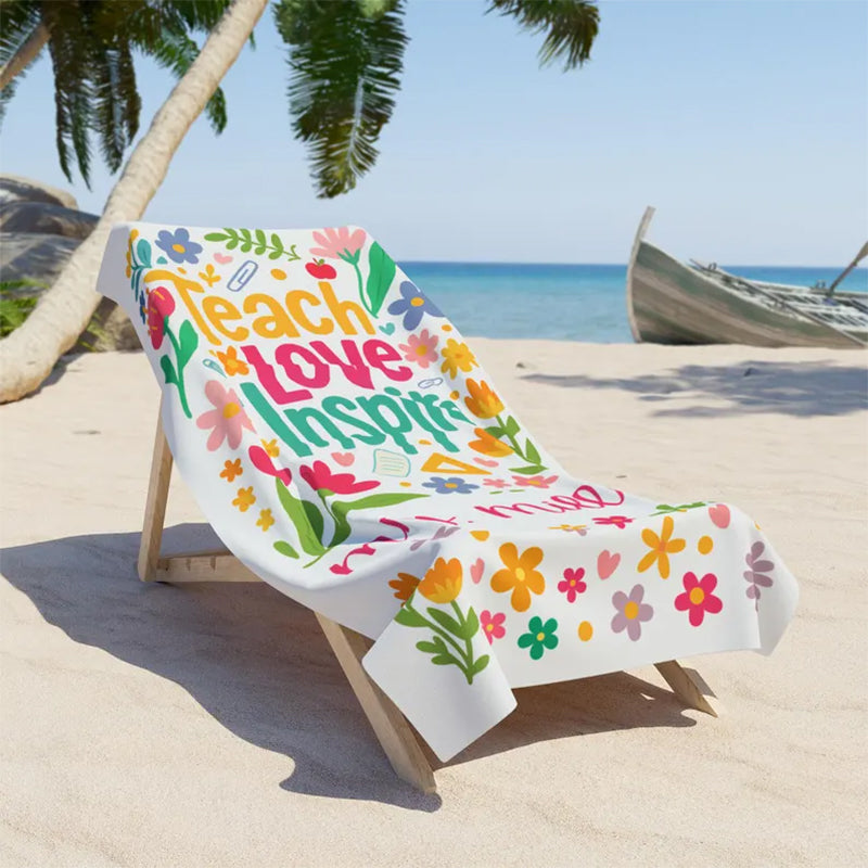 Personalized Teacher Beach Towel, Teacher Appreciation Gift