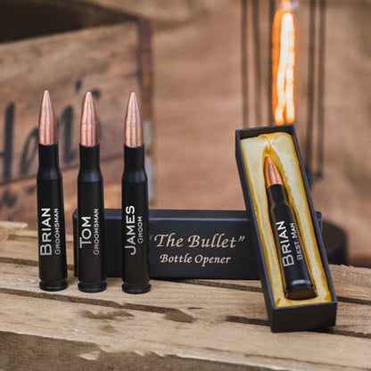 Personalized Bottle Opener 50 Caliber, Groomsman Gift Engraved Beer Bottle Opener