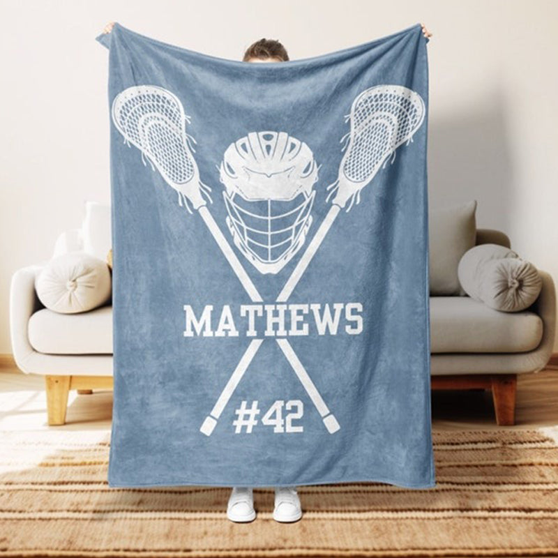 Personalized Lacrosse Blanket, Custom Lacrosse Blanket