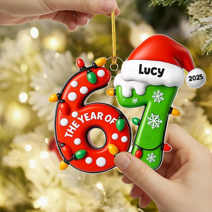 Custom Six Seven Ornament, Teen Slang Ornament, Funny Teenager Ornament