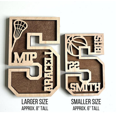 Custom Senior Athlete Number, Sports Number Wood Cutout, Custom Sports Plaque