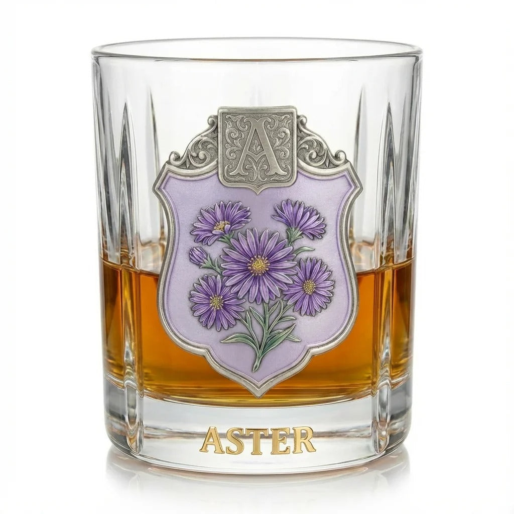 Personalized Birth Flower Whiskey Glass