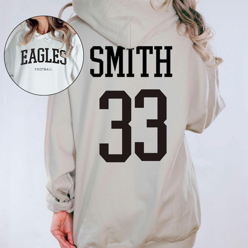 Custom Football Team Sweatshirt - Front and Back Personalized Hoodie