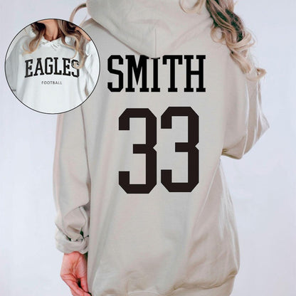 Custom Football Team Sweatshirt - Front and Back Personalized Hoodie