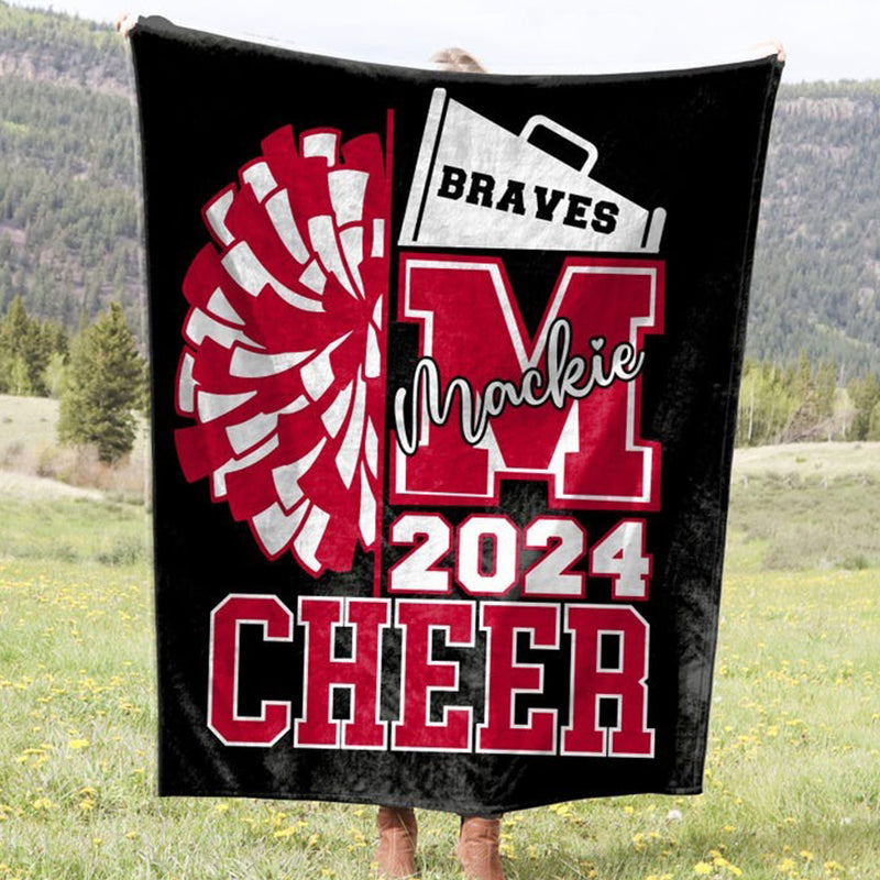 Custom Cheerleader Blanket, Personalized Cheerleading Gift