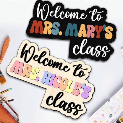 Cusstom Teacher Name Doorframe Corner Sign