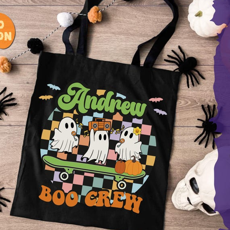 Personalized Halloween Tote Bag, Trick Or Treat Tote Bag