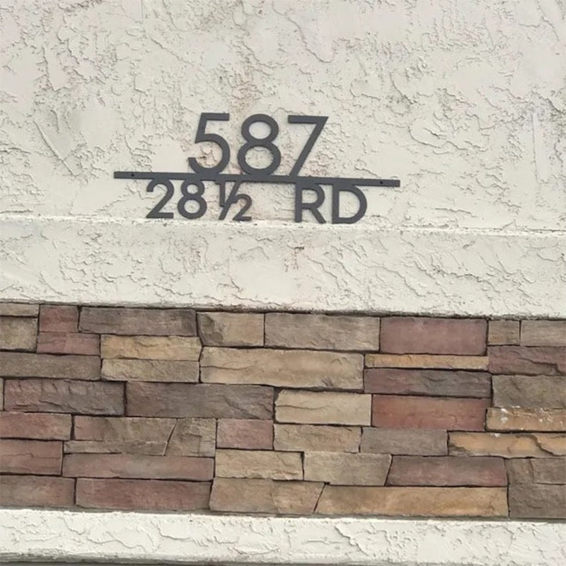 Modern Metal House Numbers With Street Name