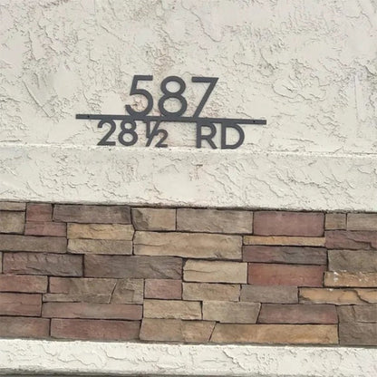 Modern Metal House Numbers With Street Name