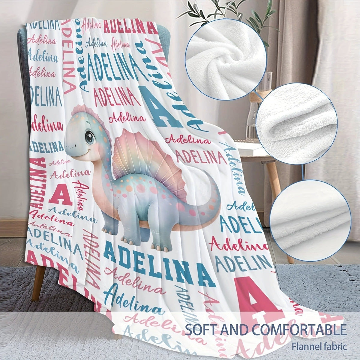 Creative Personalized Text Customization Fleece Gift Blanket