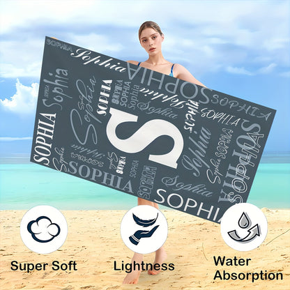 Customized Beach Towel, Fashionable Personalized Beach Blanket with Name