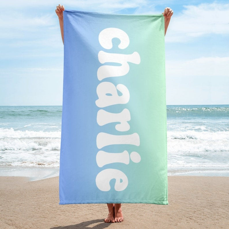 Personalized Beach Towel with Name, Packable Towel